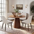 COLAMY Upholstered Dining Chairs Set of 4, Modern Dining Room Chairs, Fabric Kitchen Chairs with Wood Legs, Beige