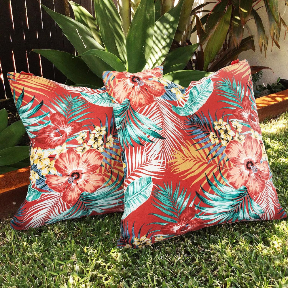Throw Pillow with Insert, Set of 2, Outdoor Indoor Waterproof Decorative Pati...
