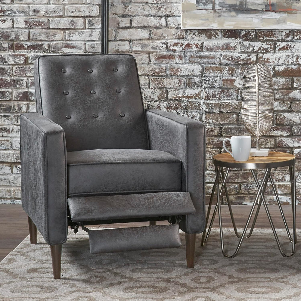 Christopher Knight Home Mervynn Mid-Century Modern Microfiber Recliner, Slate...