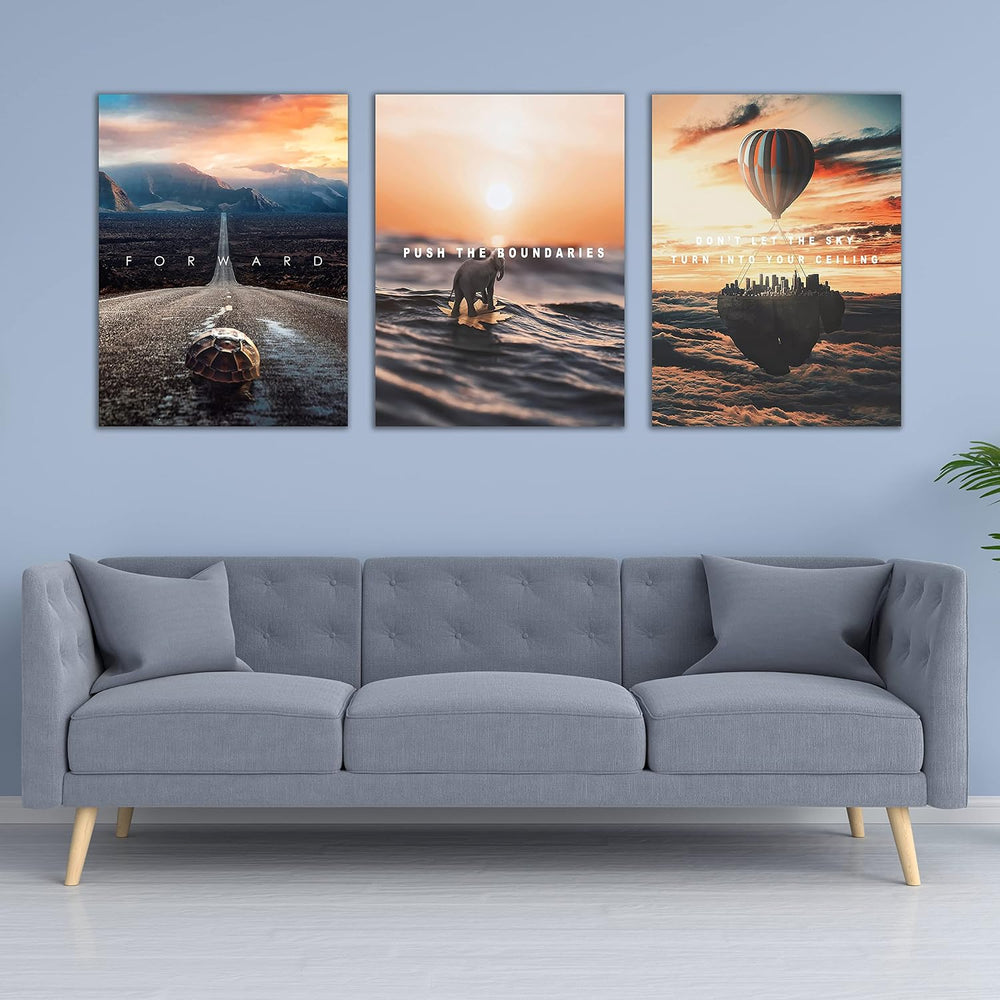 Motivational Wall Decor Poster Inspirational Wall Art 3 Pieces Canvas Wall Pa...