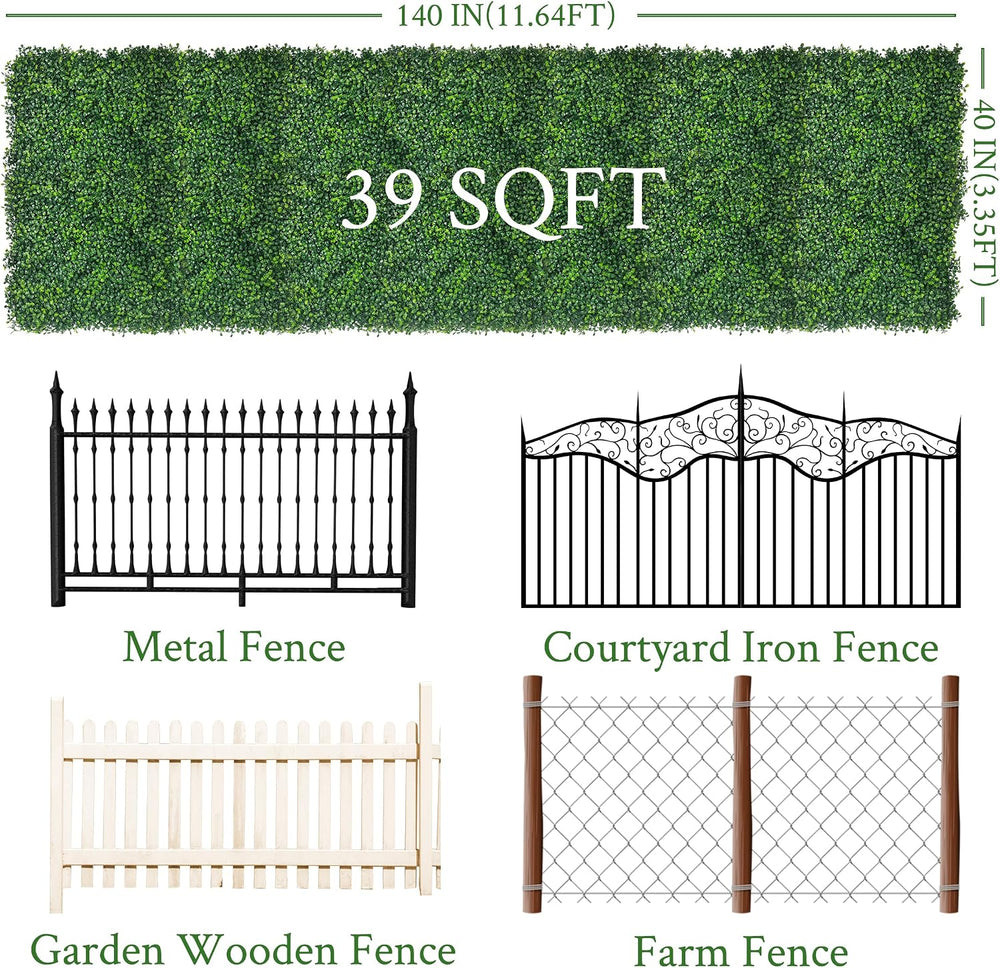 Artificial Ivy Privacy Fence Screen, 40"x140" (39 SQFT) 4-Layer Leaf