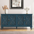 ARTPOWER 61.8" Hollow Carved Accent Cabinet with 4 Doors for Living Room