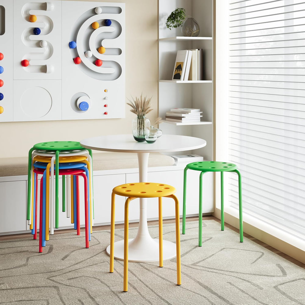 Yaheetech Stackable Stools Set of 5, Classroom Flexible Seating, Multicolor