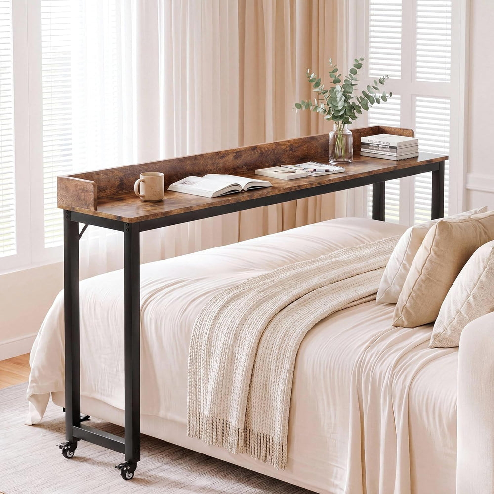 Clevich Overbed Table with Wheels, 16" D x 71" W x 41" H Mobil...
