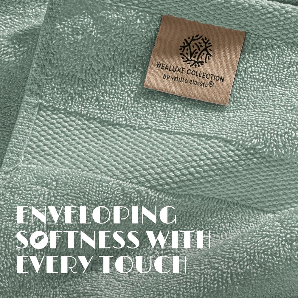 Wealuxe Mint Green Bath Towels 24x50 - 6 Pack, Extra Absorbent 100% Cotton