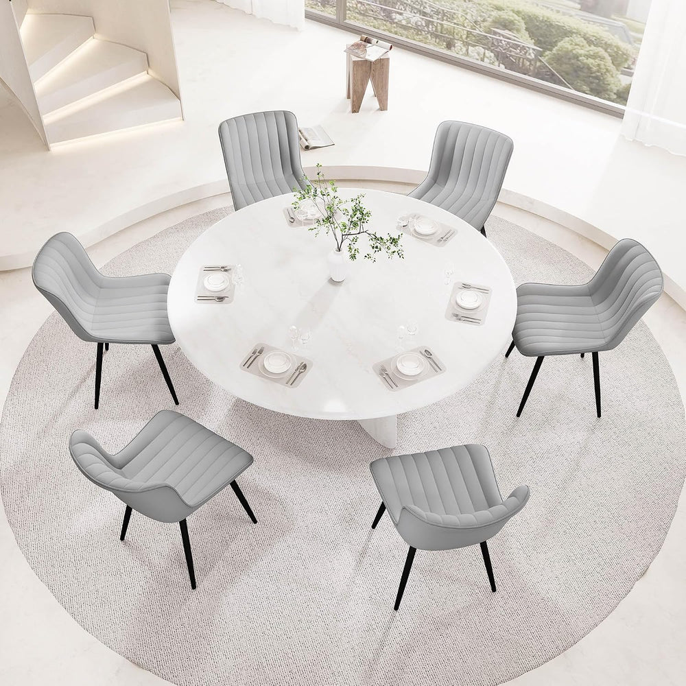 YOUNUOKE Dining Chairs Set of 2 Mid-Century Modern Kitchen Chairs Grey
