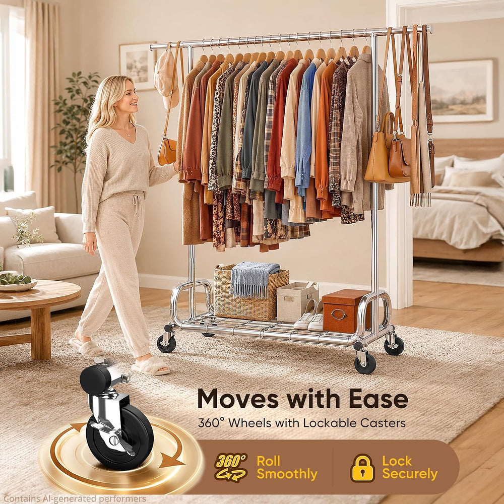 HOKEEPER Clothing Racks Heavy Duty Clothes Rack Adjustable Garment Rack