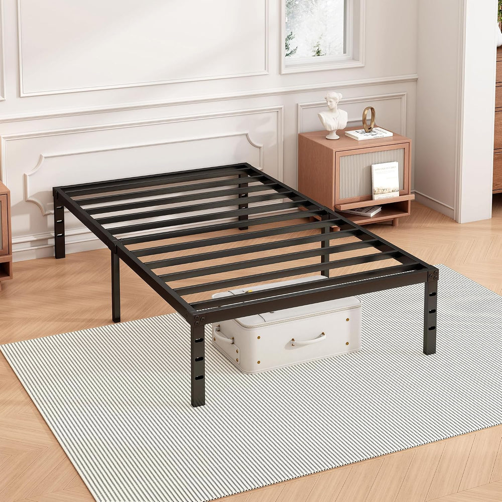 Hafenpo 14 Inch Twin Bed Frame, Under Bed Storage, Black
