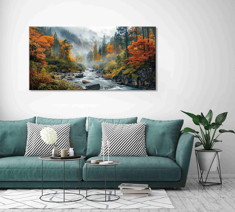 Palderwallart Beautiful Brook Mountain Landscape Wall Art for Living Room Off...