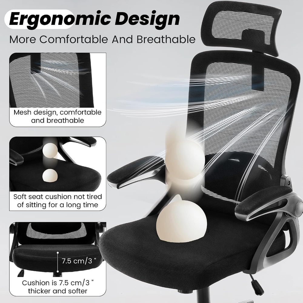 Fizzin Office Chair Mesh Computer Chairs with Adjustable Lumbar Support