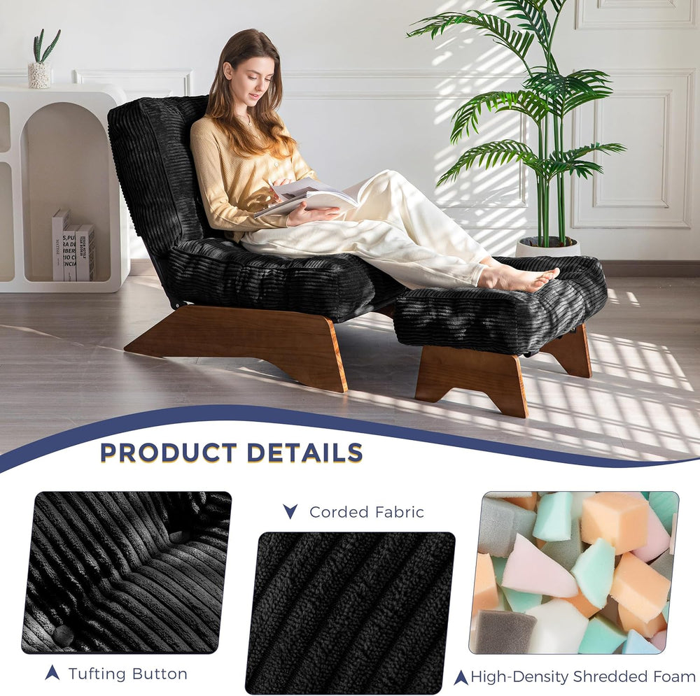 MAXYOYO Accent Chair with Ottoman, Lounge Chair with Adjustable Backrest