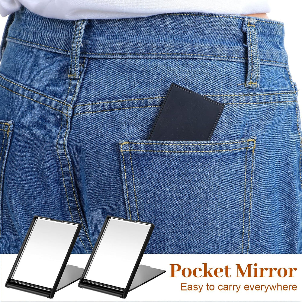 100 Pcs Mini Mirror for Purse, Rectangular Mini Pocket Mirror with Flip Cover...