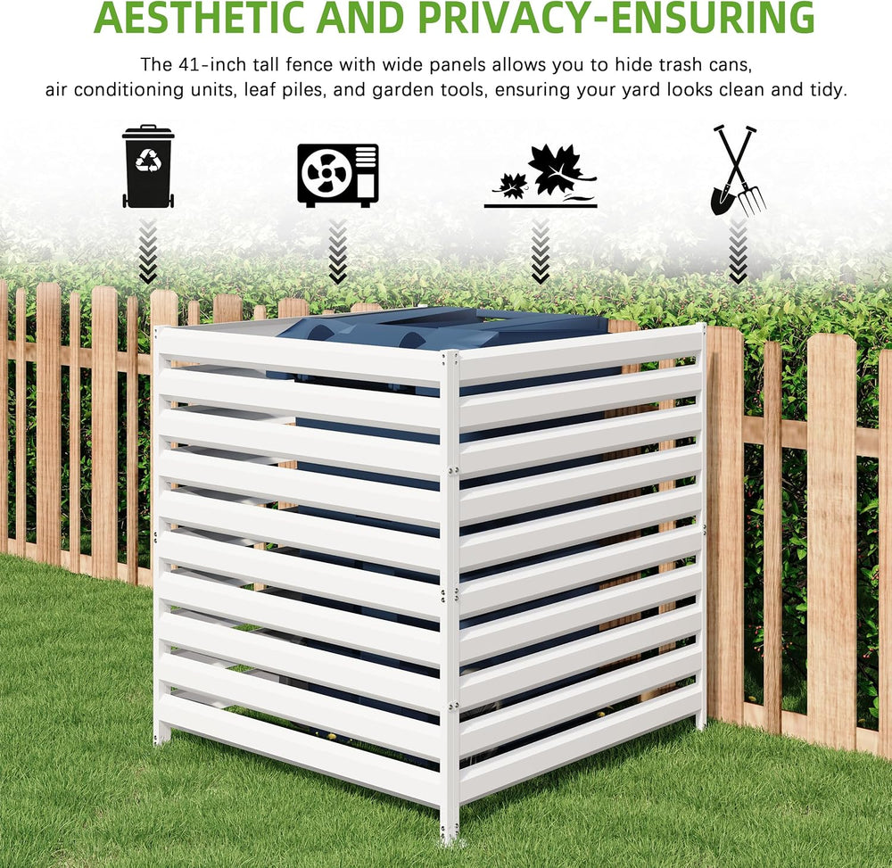 42” H x 38” W Air Conditioner Fence 3 Panels, Metal Privacy Fence Panels, Poo...