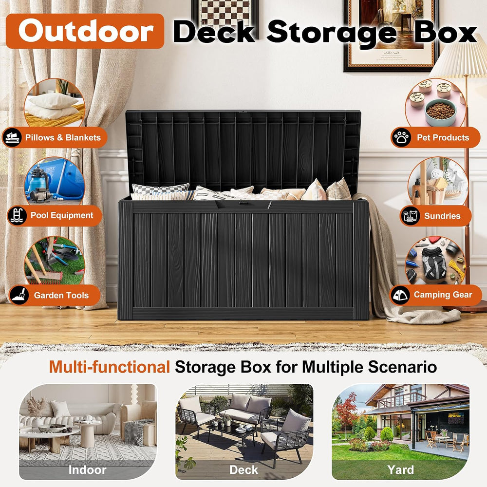 Outdoor Storage Box, Resin Deck Boxes Indoor and outdoor, Waterproof Storage ...