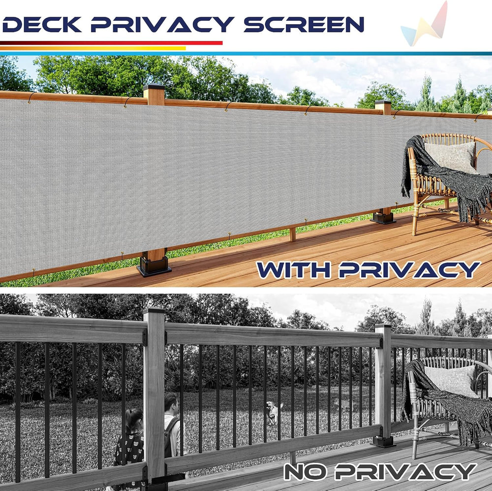 Windscreen4less 3'x50' Balcony Privacy Screen Cover for Apartment, Gray
