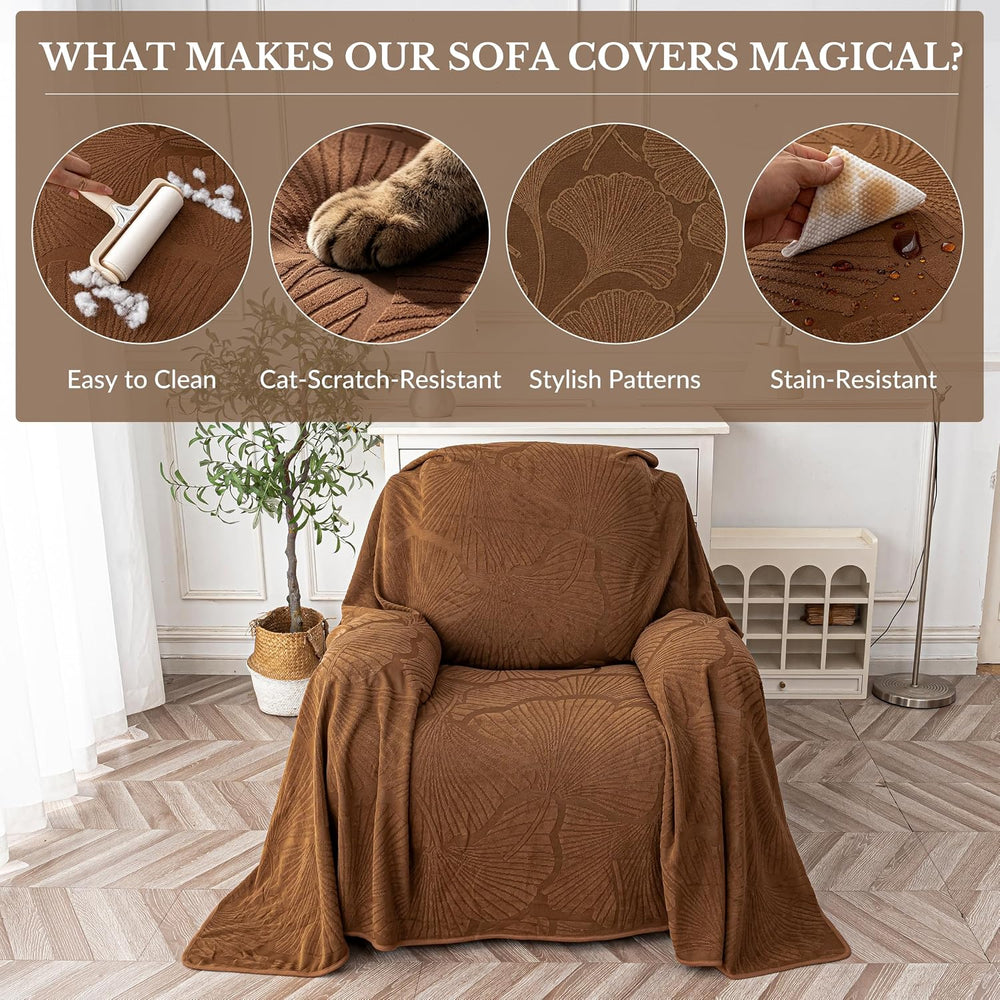Waterproof Armchair Couch Cover for Pet,71"x91",Coffee Brown