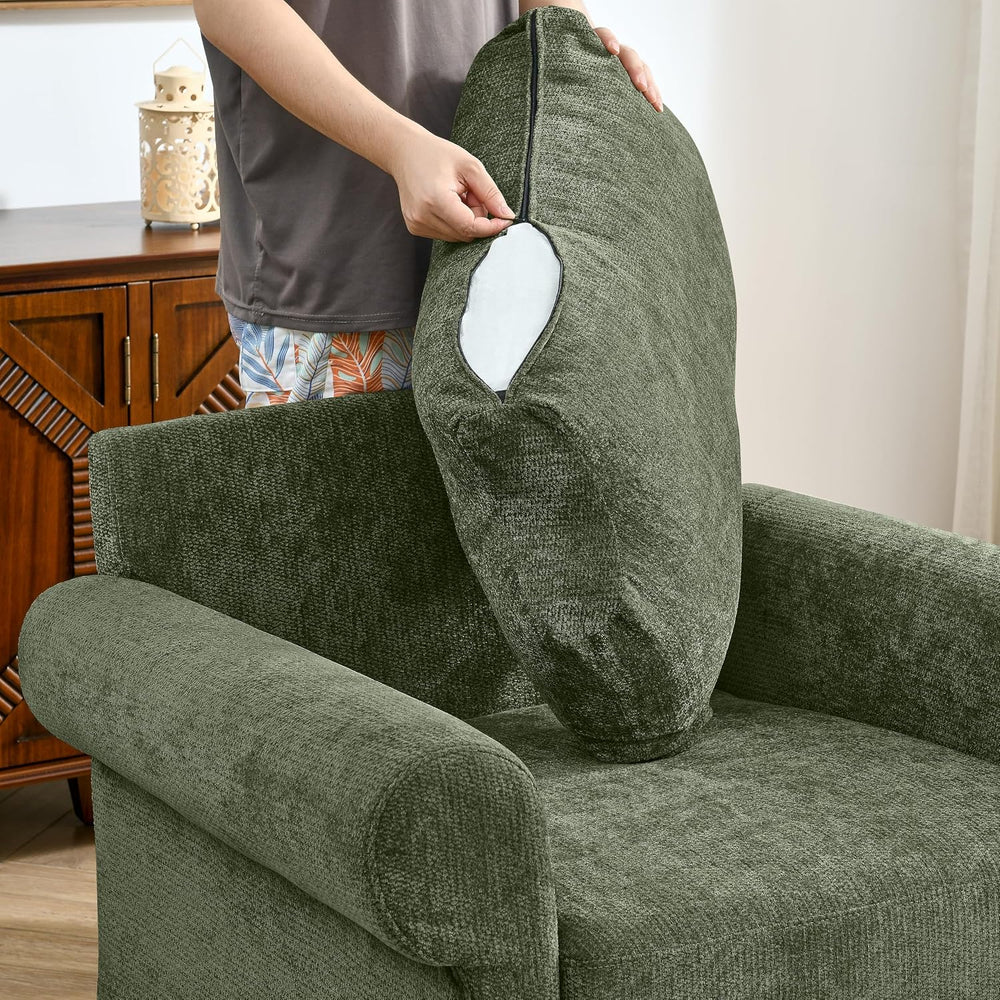 Eafurn Modern Chenille Accent Chair with Ottoman for Small Space, Comfy Uphol...