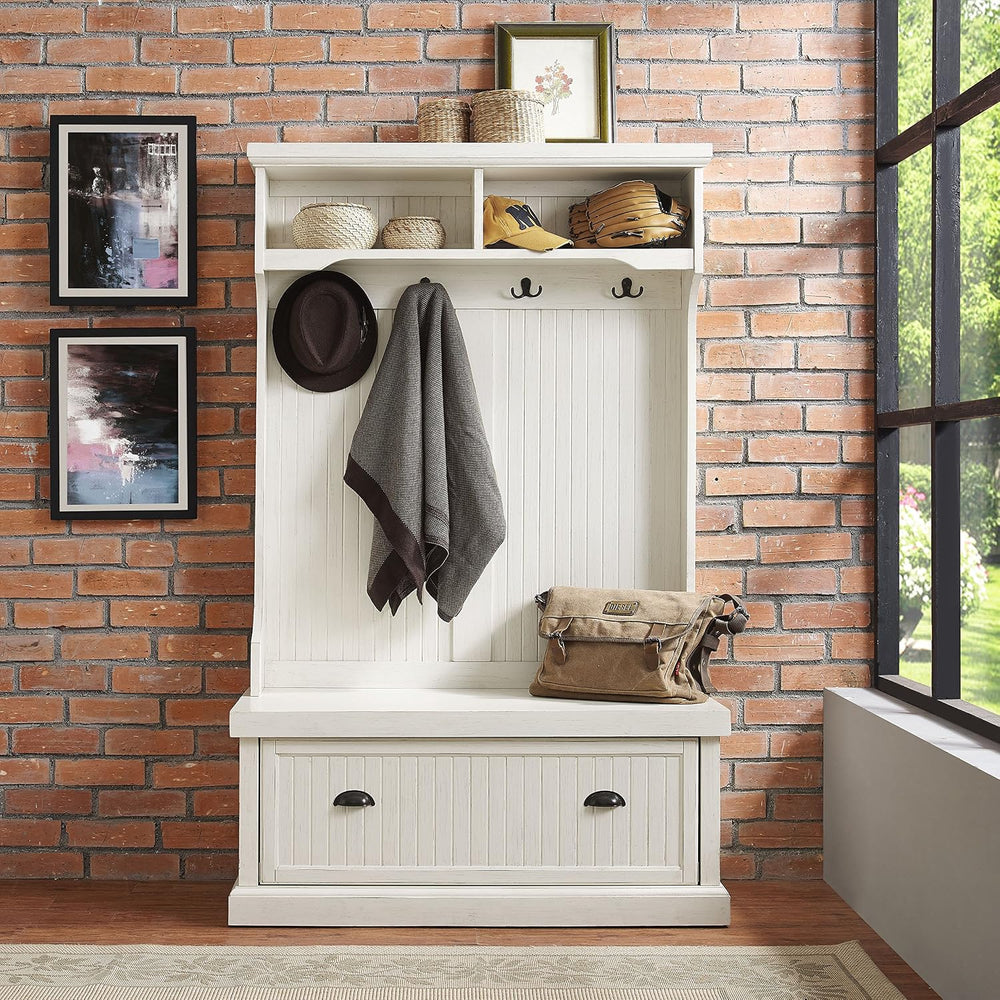 Crosley Furniture Seaside Hall Tree, Shoe Rack Bench