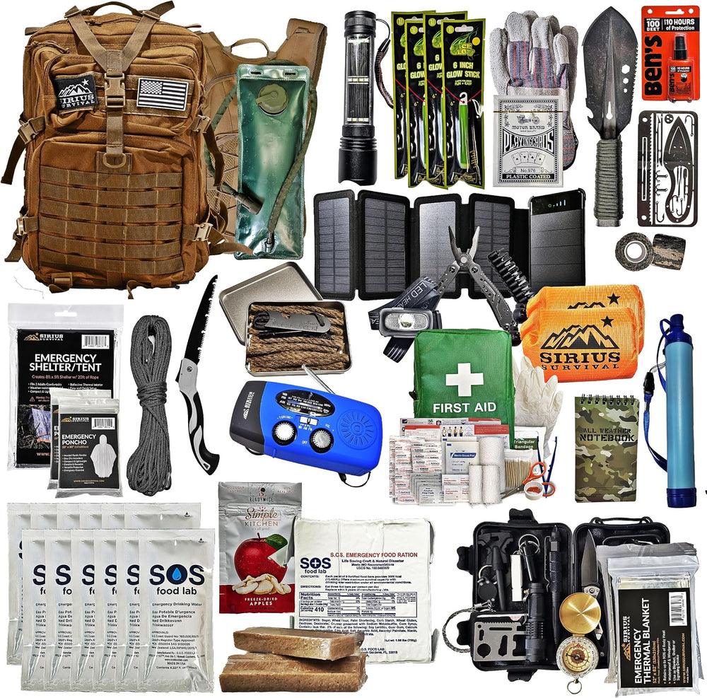 Bug Out Bag - Premium Bugout Backpack Pre-Packed Survival Kit - Ultimate 72 H...