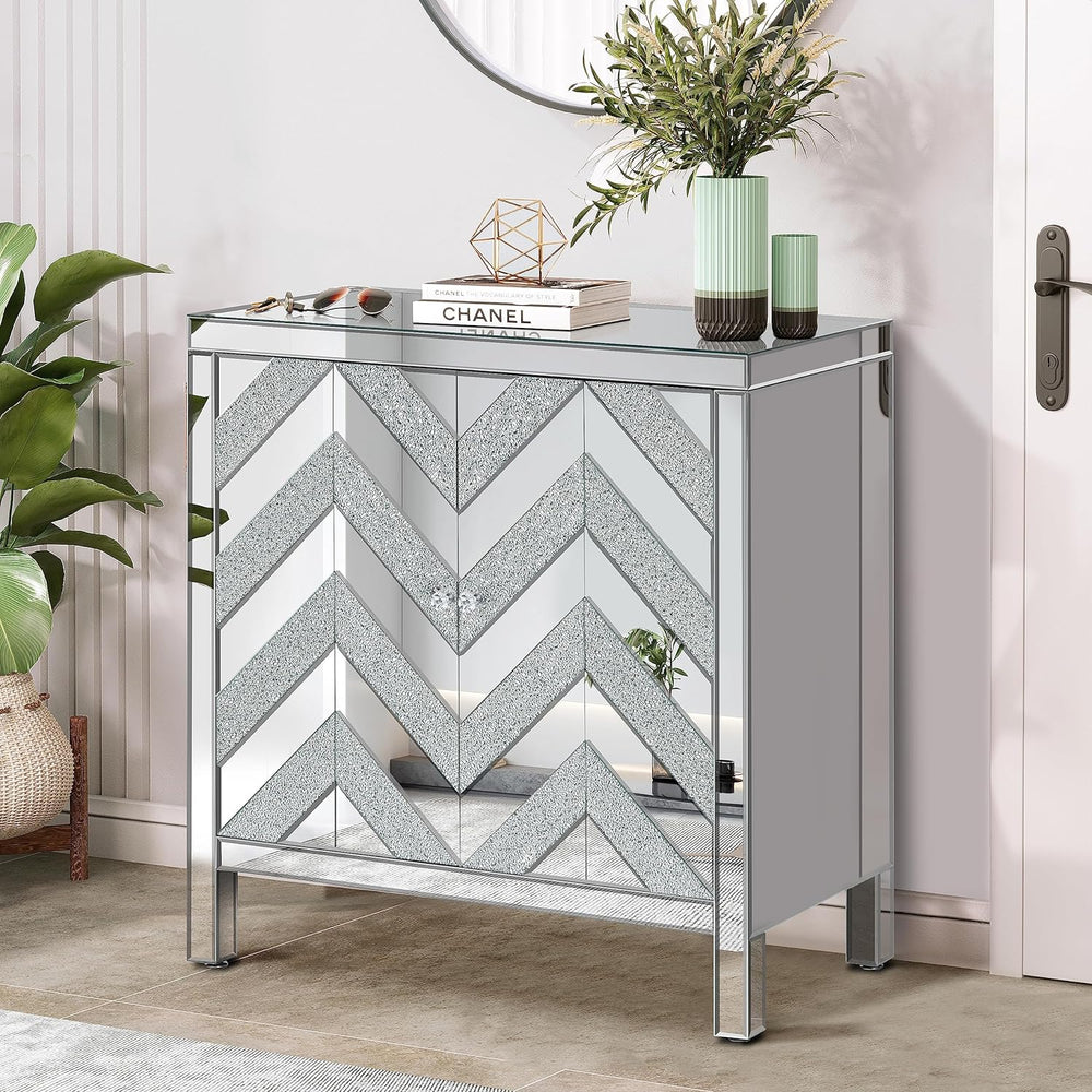 LUMISOL Modern Mirrored Storage Cabinet, 31.5"L x 15.94"W x32.5&quo...