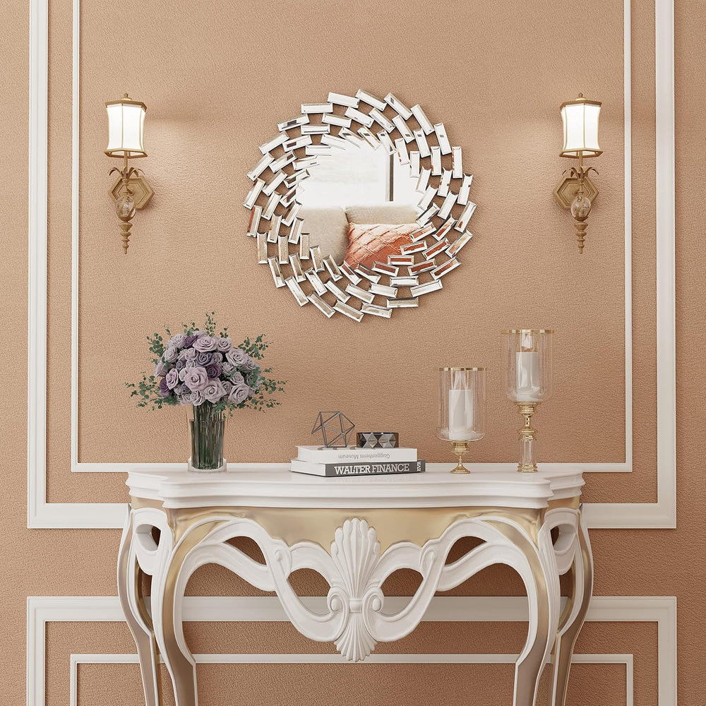 SHYFOY 18" Decorative Wall Mirror, Living Room Modern Round Mirrors