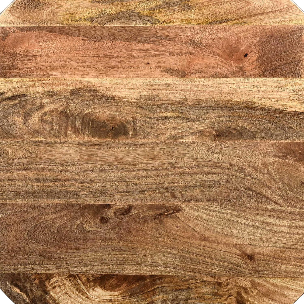 TUP THE URBAN PORT Arthur Mango Wood Round Coffee Table, Dark Brown
