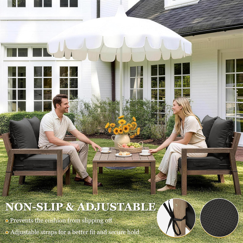 2Pcs Outdoor Seat Cushions 19×19, Waterproof for Patio Chairs, Black