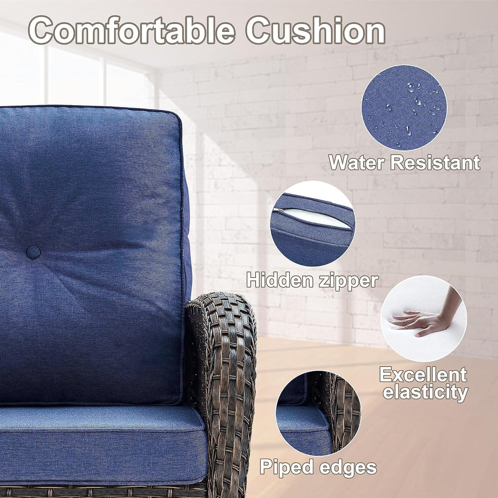 Belord Patio Furniture Swivel Glider PE Wicker Chairs, Outdoor Swivel Rocker ...