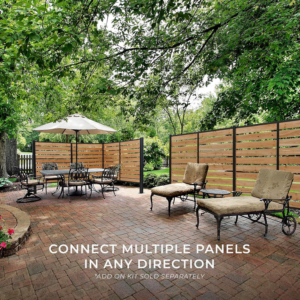 Backyard Discovery 8' x 6' Cedar Wood Outdoor Privacy Screen Wall wit...
