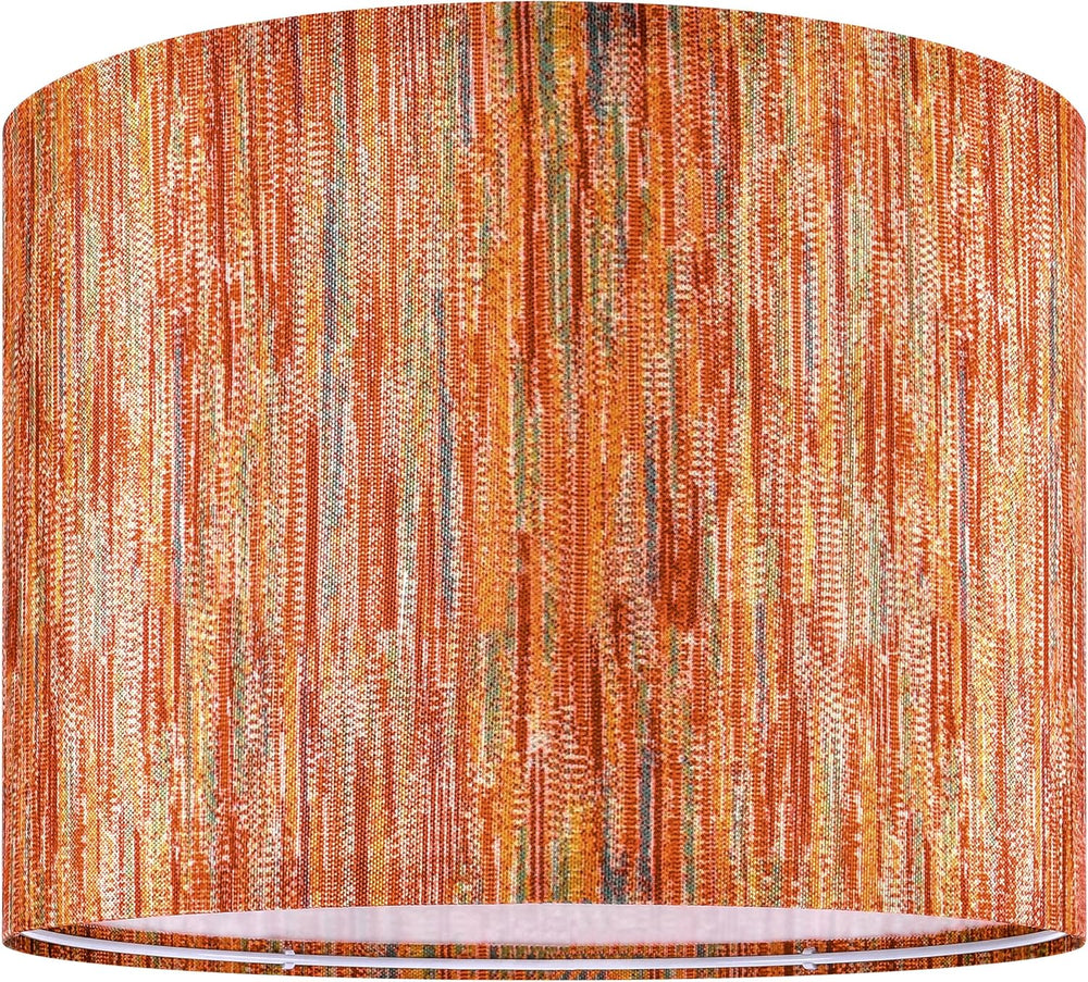 GO&SO Striped Drum Lamp Shades Set of 2,13"Dx10"H Boho Chroma R...