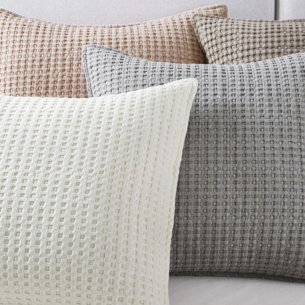 Levtex Home - Mills Waffle - Decorative Pillow - Poly Filled - Grey - Sham Si...