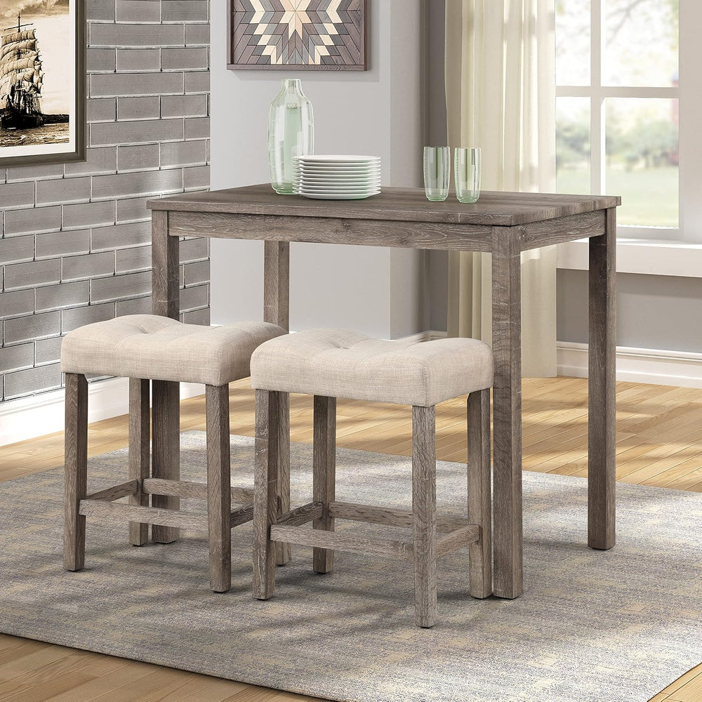 Roundhill Furniture Sora Button Tufted Counter Height Saddle Stools, Set of 2...