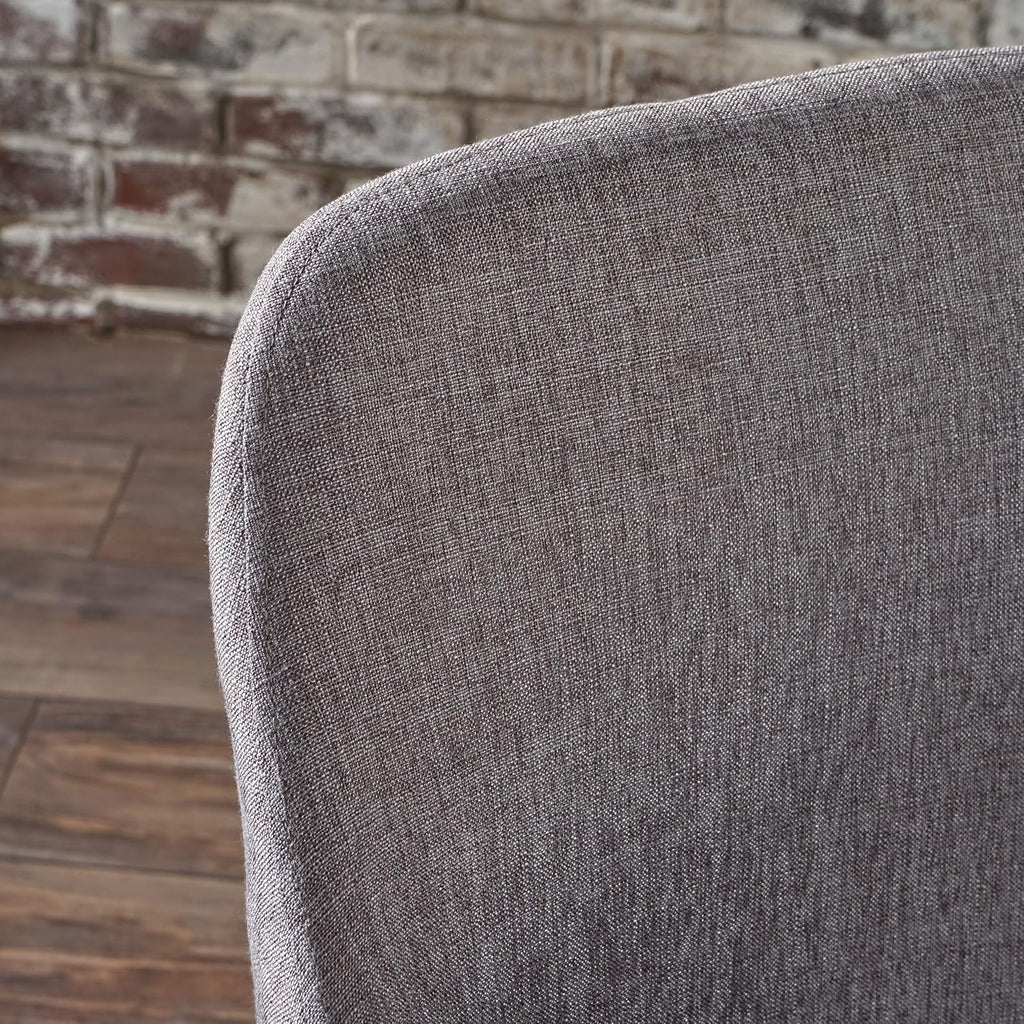 Christopher Knight Home Zeila Mid-Century Modern Fabric Dining Chair with Wood Finished Metal Legs, 2-Pcs Set, Light Grey / Dark Brown