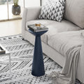 COZAYH Farmhouse Tall Pedestal End Table, Solid Wood, Dark Blue