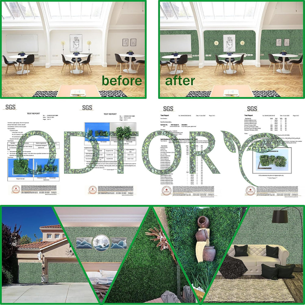 ODTORY Artificial Ivy Privacy Screen Fence Panel, Gradient Green 48X120 in