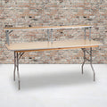 EMMA + OLIVER 72" x 12" x 12" Birchwood Bar Top Riser with Silver Leg