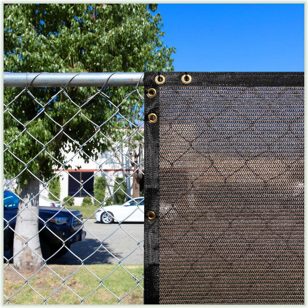 Colour Tree 4' x 12' Brown Fence Privacy Screen, 90% Blockage Windscreen