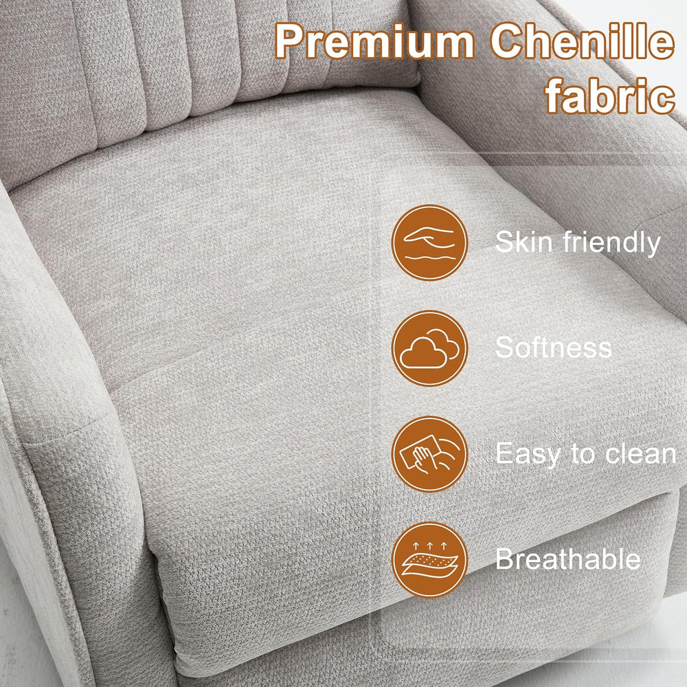Manual Swivel Rocker Recliner Chair for Adults, Overstuffed Recliner Glider w...