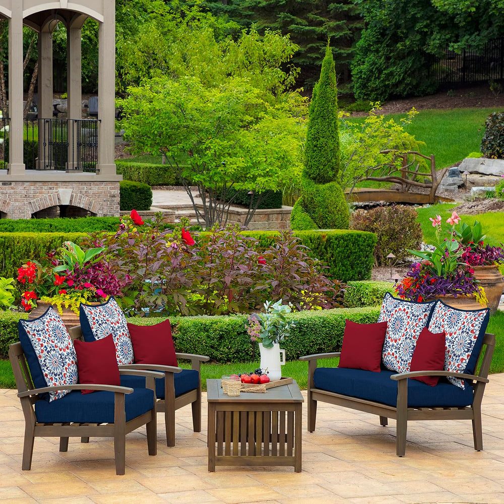 Arden Outdoor Deep Seat Cushion Set, 4-Pack, 24x24, Clark Blue