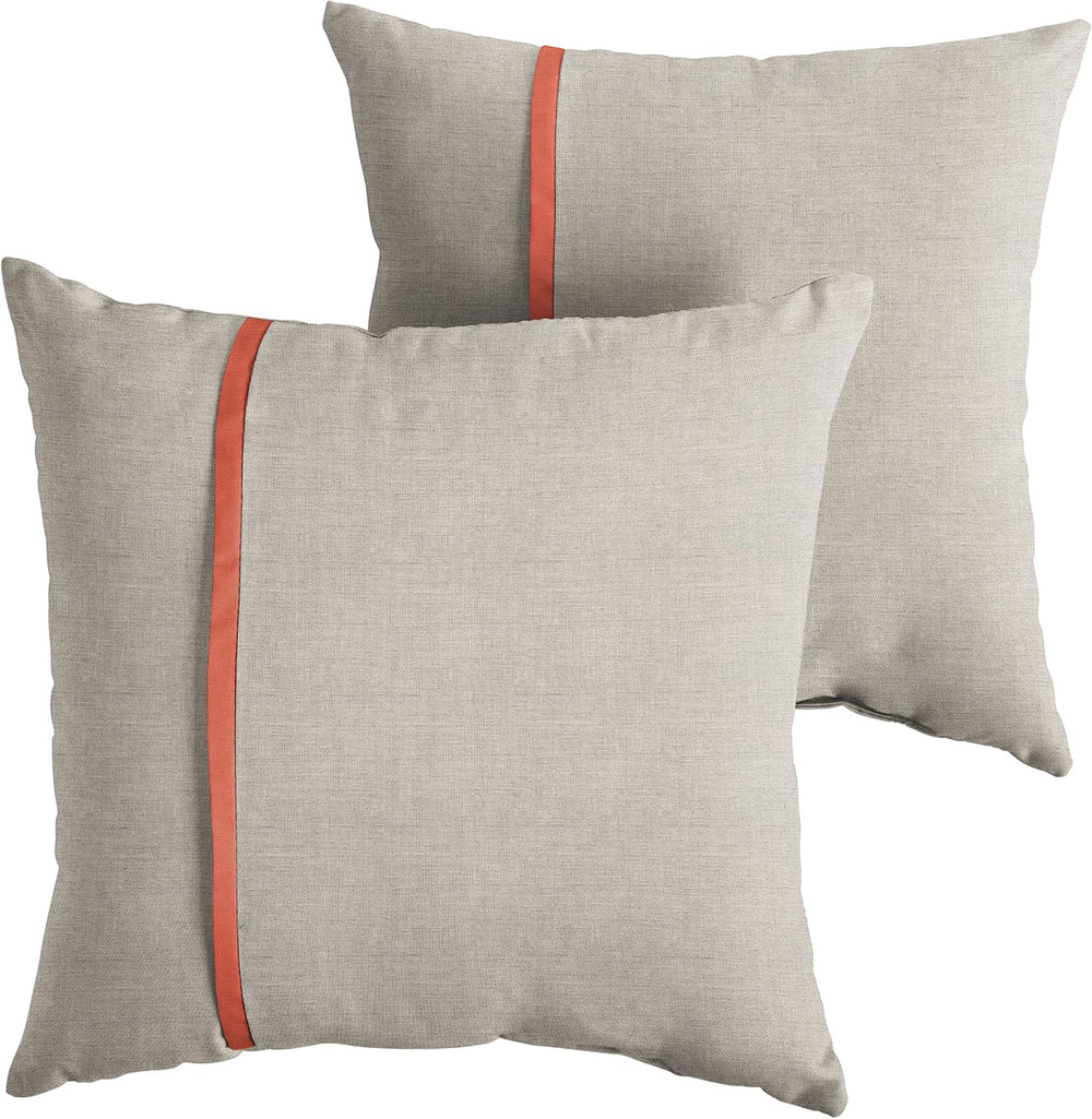 Sorra Home Indoor Outdoor Sunbrella Square Pillows, Set of 2, 20 x 20, Silver...