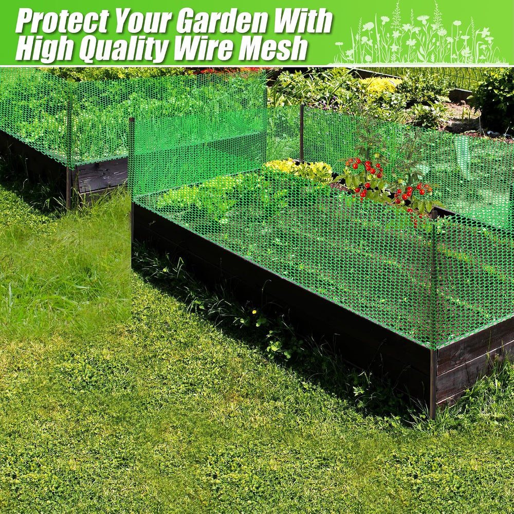 Plastic Chicken Wire Mesh,15.7in x 40FT Green Plastic Netting Fence