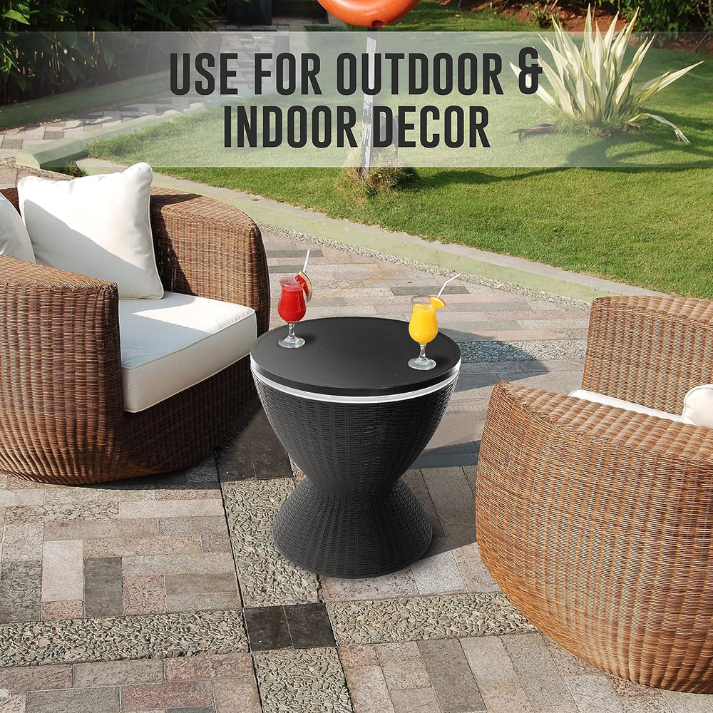 SereneLife Outdoor Cool Bar Table, 7.5 Gallon Beer and Wine Cooler, Patio Fur...