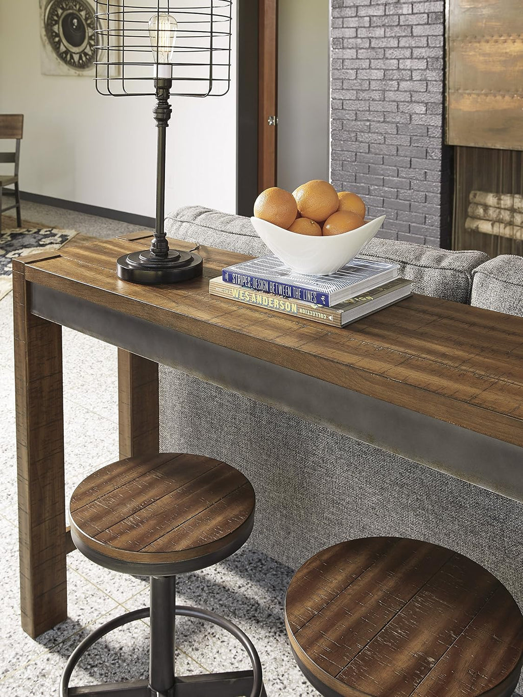 Signature Design by Ashley Counter Height Dining Table, 72-in Behind Couch