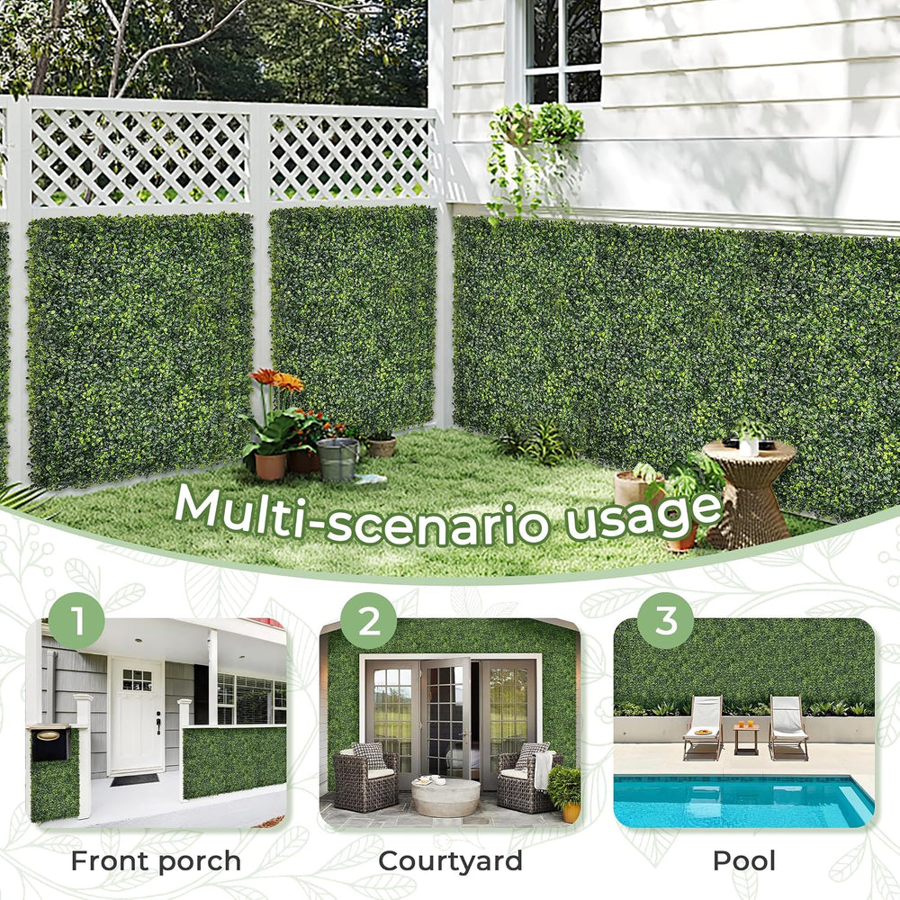 Artificial 40x120 in (33.5 Sqft) Boxwood Grass Wall Backdrop Roll