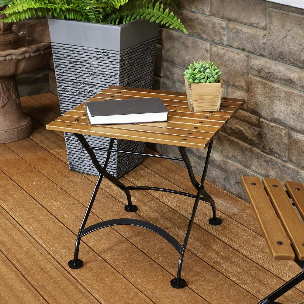 Sunnydaze 20 in. Square Wooden Folding Outdoor Adirondack End Table - Brown