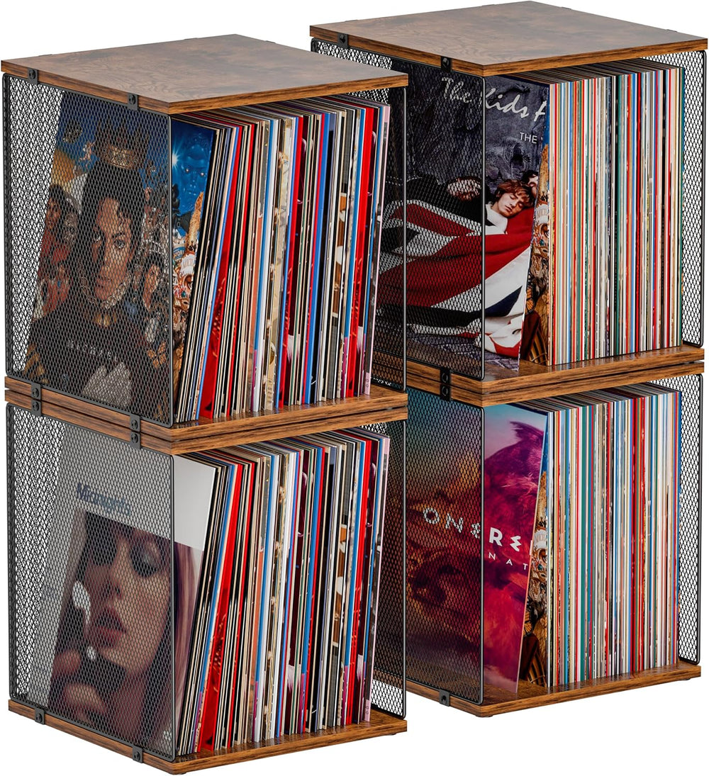 Dmevkic 4 Cube Vinyl Record Storage