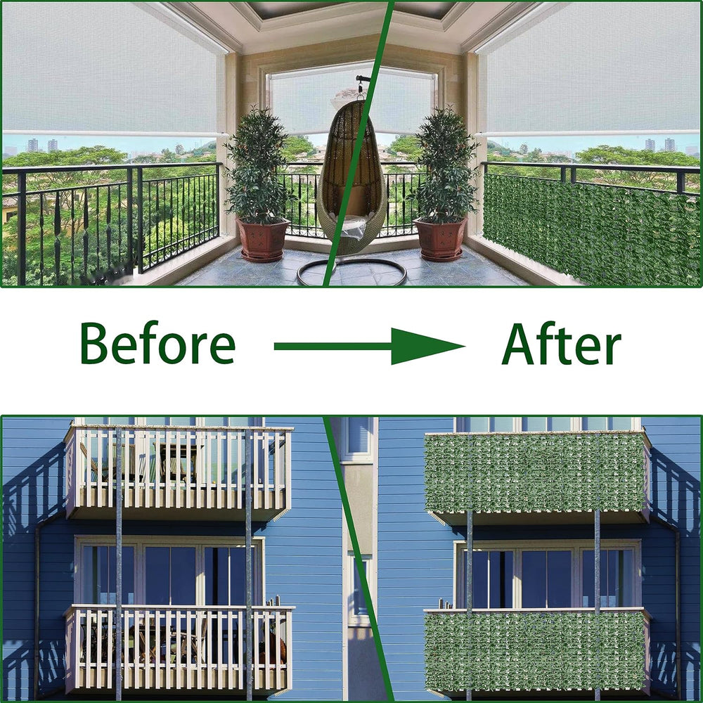 ODTORY Artificial Ivy Privacy Screen Fence Panel, Green 48 X 120 in