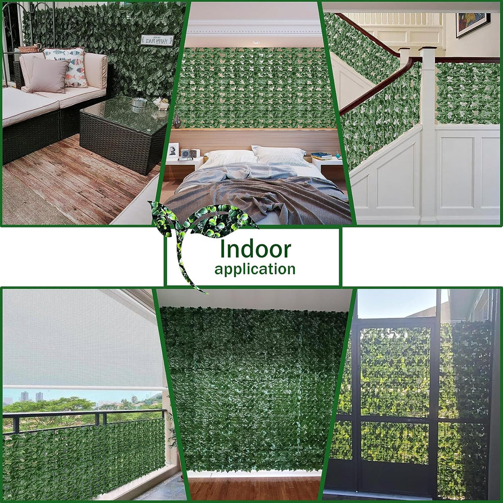 ODTORY Artificial Ivy Privacy Screen Fence Panel, Green 48 X 120 in