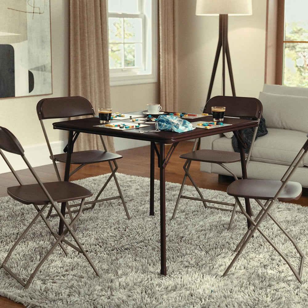 Flash Furniture Madelyn 33.5" Folding Card Table, Brown