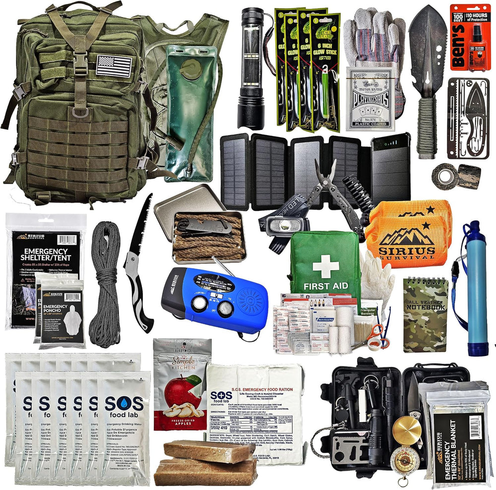 Bug Out Bag - Premium Bugout Backpack Pre-Packed Survival Kit - Ultimate 72 H...